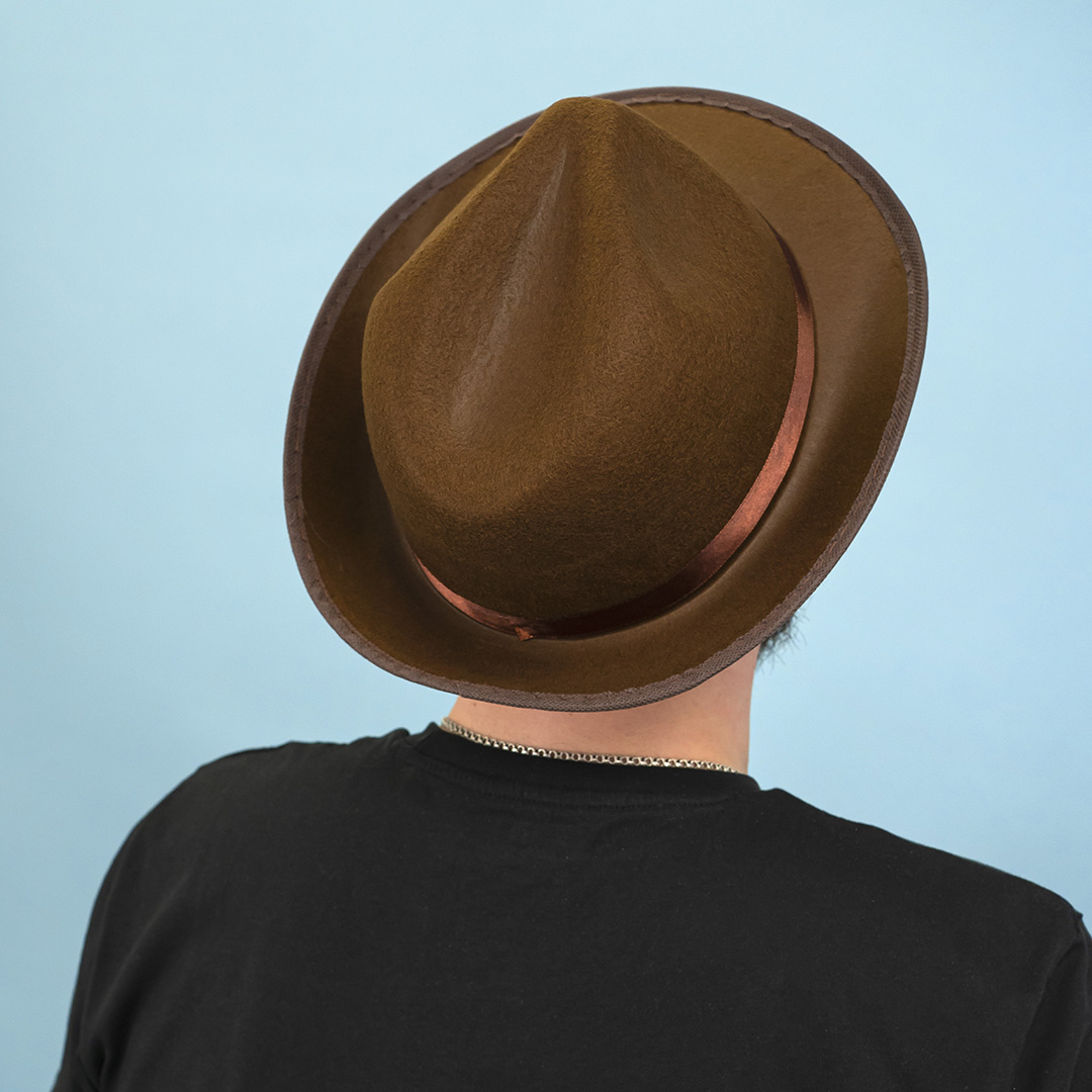 Шляпа Мафиози, фетр, Коричневый, 56-58 разм., 1 шт. 