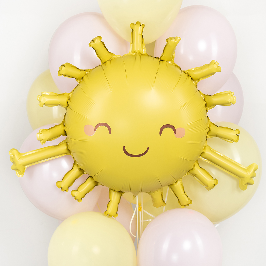 Шар (30''/76 см) Фигура, Солнце, Сатин, 1 шт.