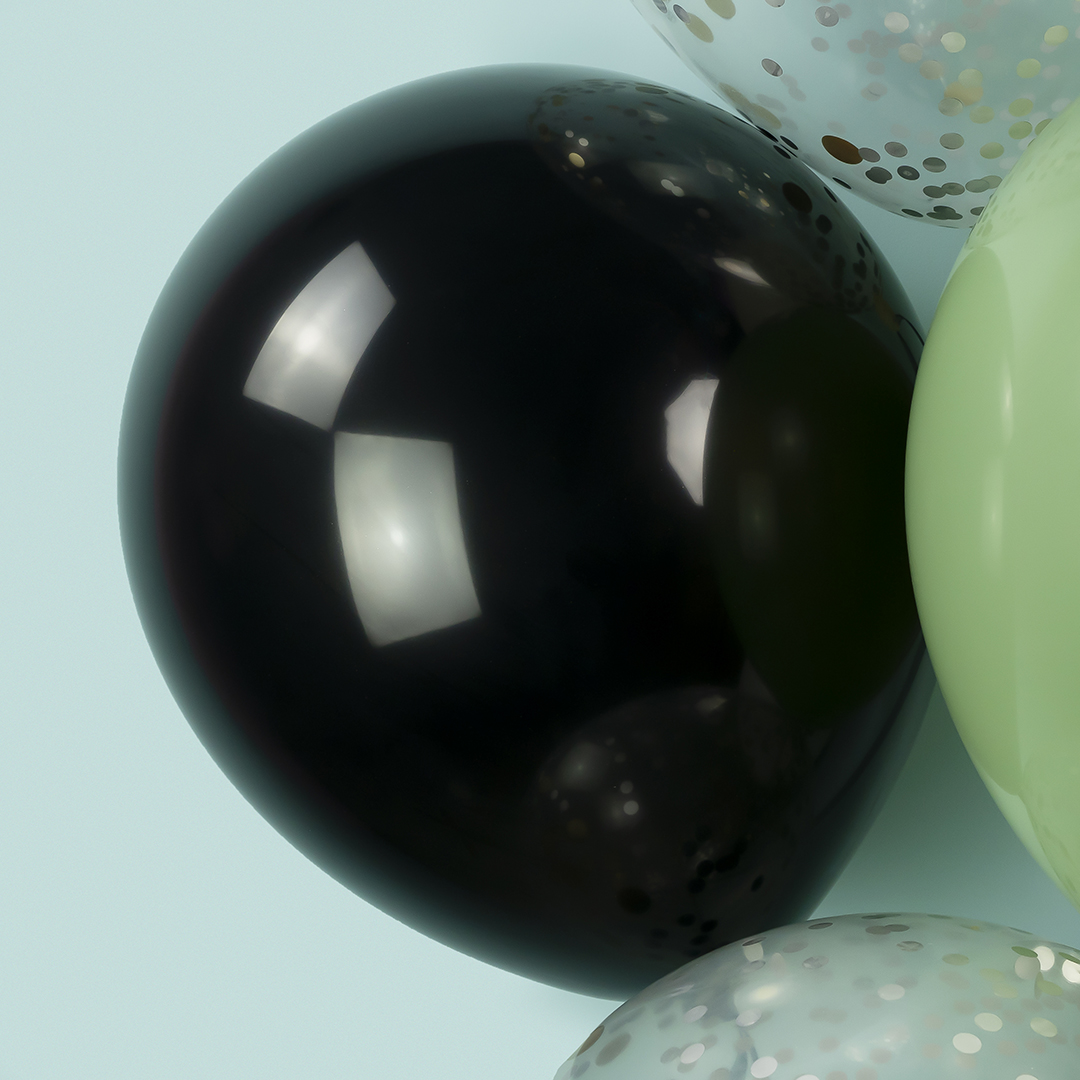 Шар (18''/46 см), Черный, пастель, 10 шт.