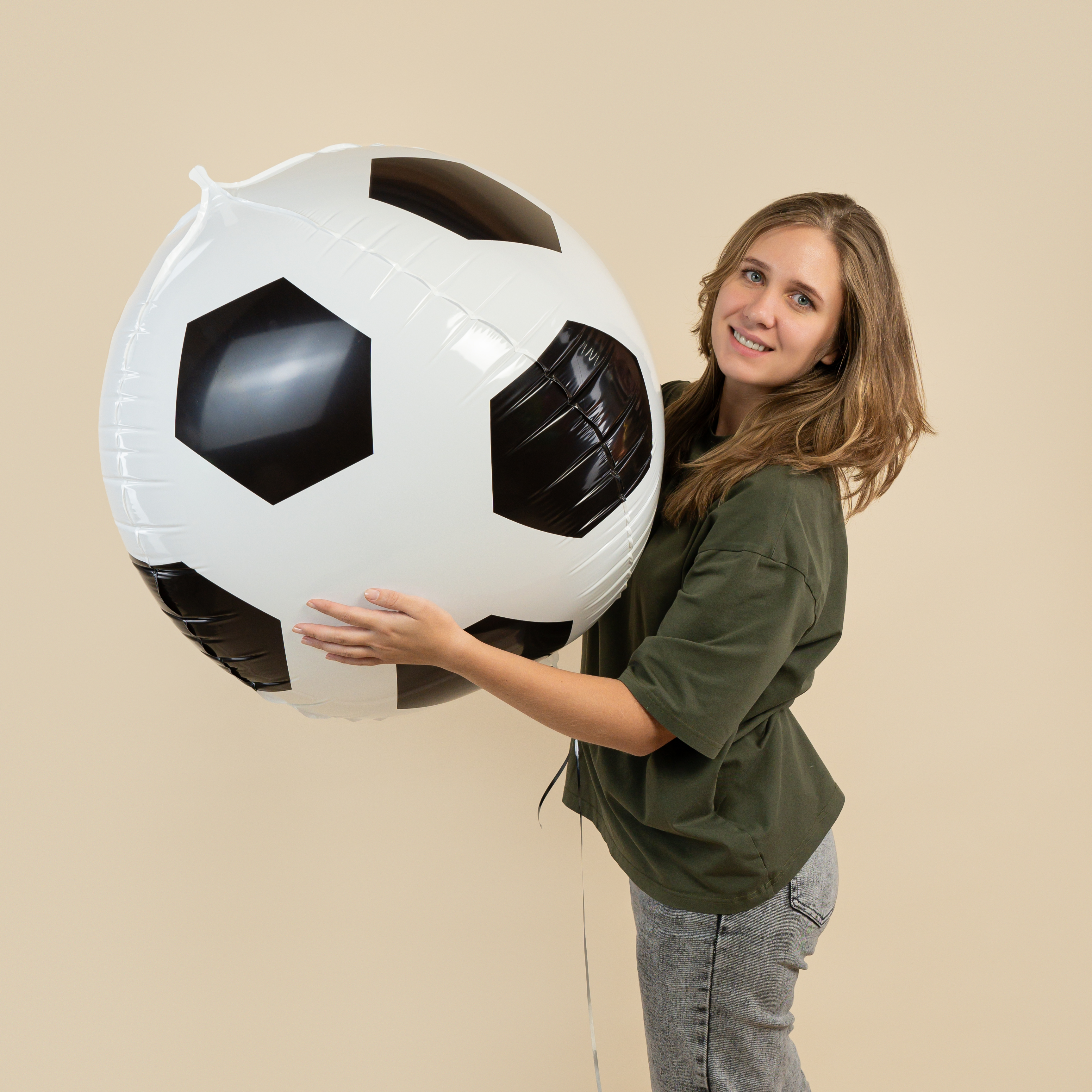 Шар 3D (43''/109 см) Сфера, Футбольный мяч, 1 шт.