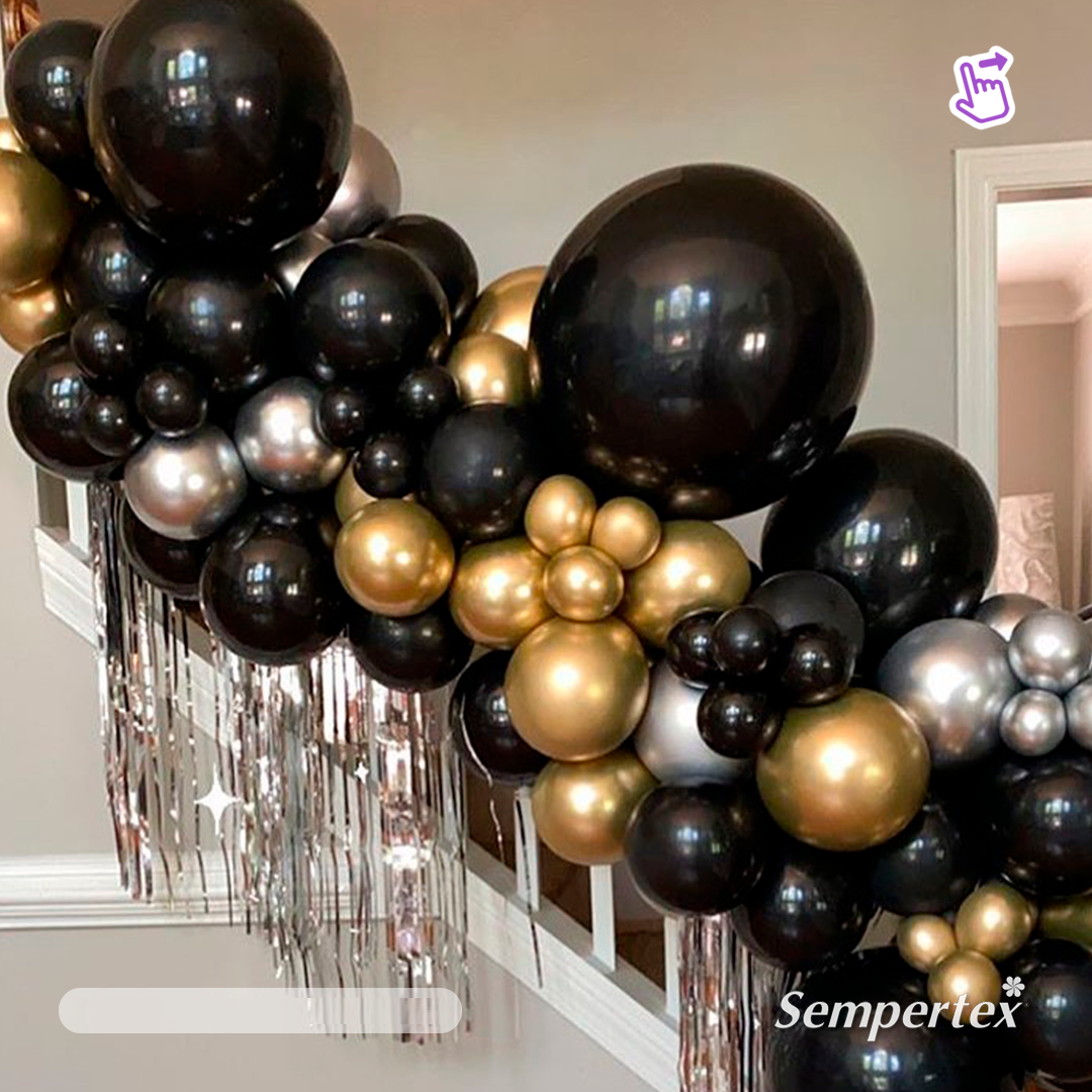 Шар (12''/30 см), Черный (080), пастель, 12 шт. Шар (12''/30 см), Черный (080), пастель, 12 шт.