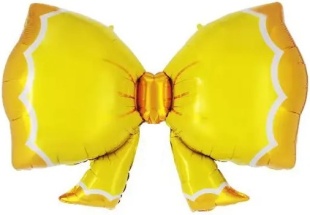 Шар (37''/94 см) Фигура, Бант, Желтый, 1 шт.
