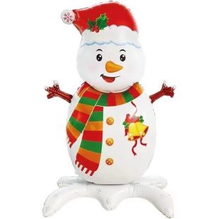 Шар 3D (51''/130 см) Фигура на подставке, Снеговик, 1 шт. в уп.