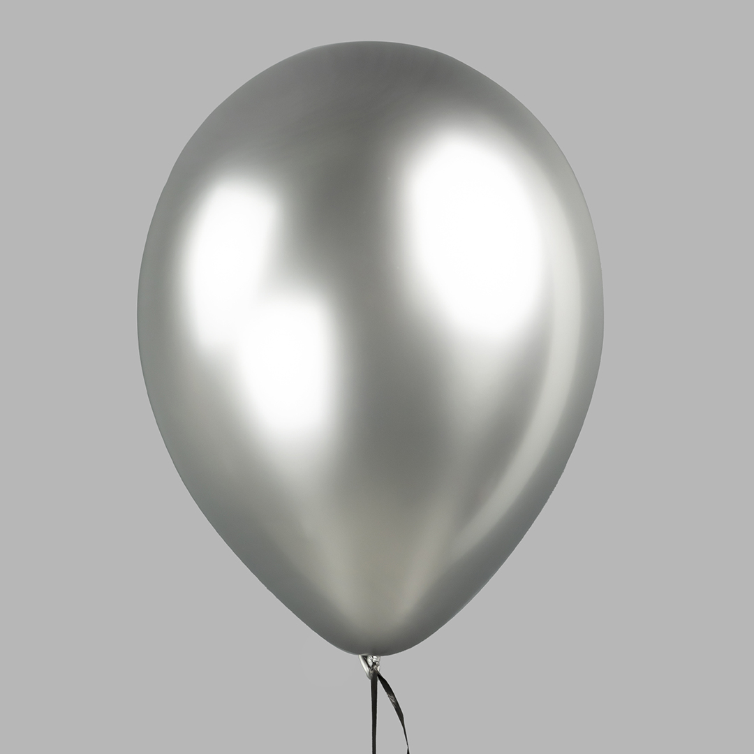 Шар (12''/30 см), Серебро, хром, 50 шт.