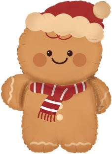 Шар (29''/74 см) Фигура, Пряничный человечек в колпачке, 1 шт. в уп.