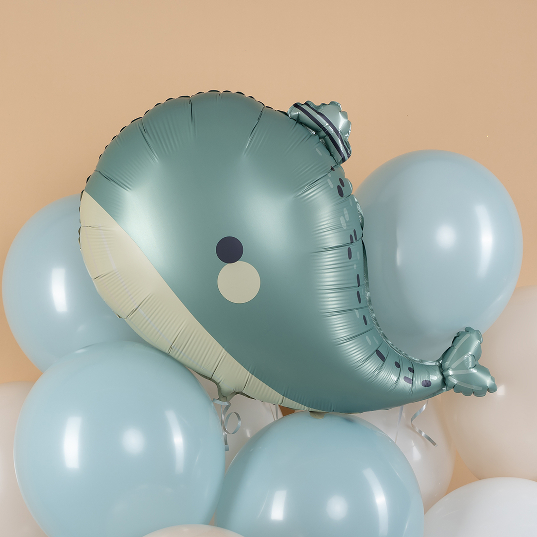 Шар (28''/71 см) Фигура, Милый кит, Сатин, 1 шт.