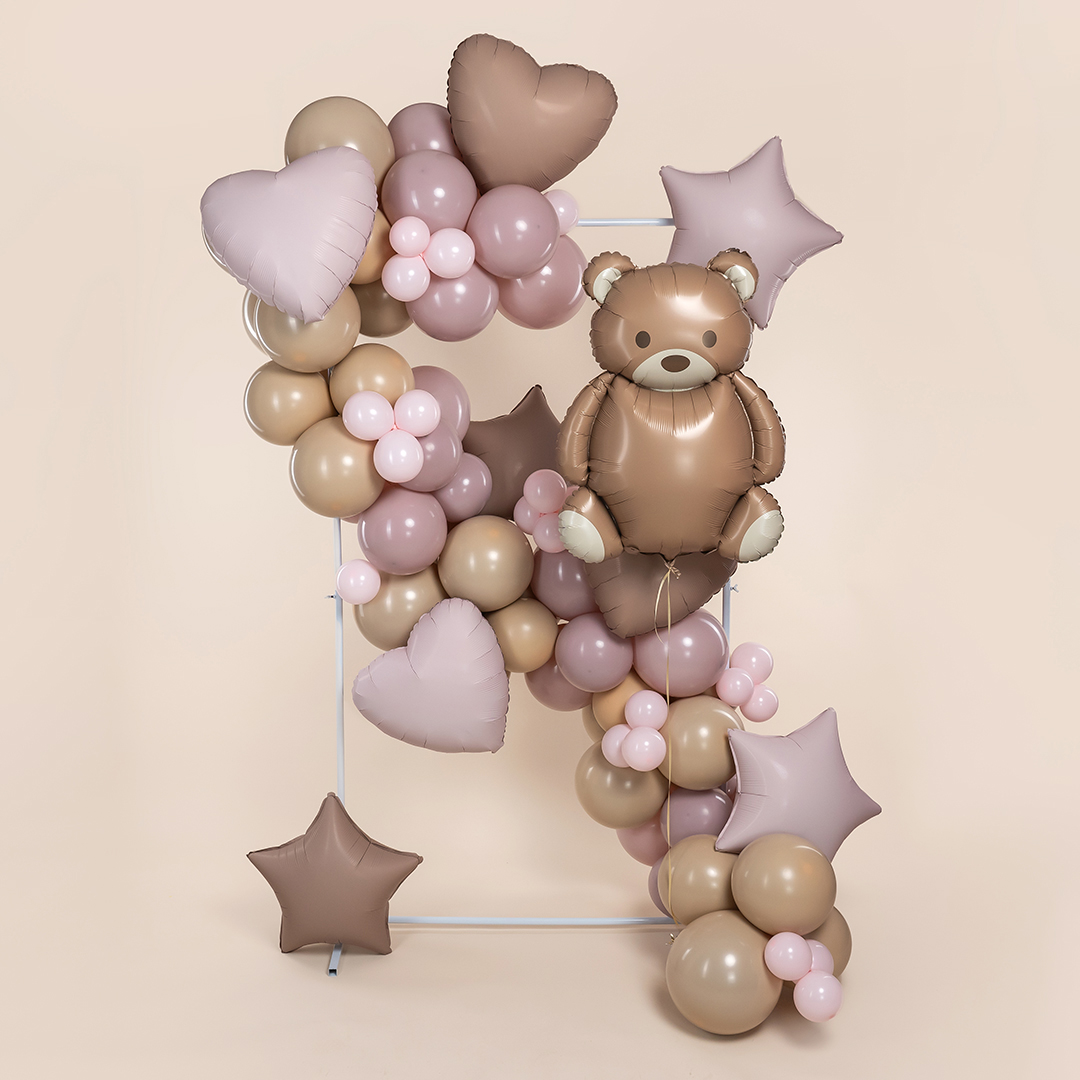 Шар (35''/89 см) Фигура, Мишка, Сатин, 1 шт. в уп.