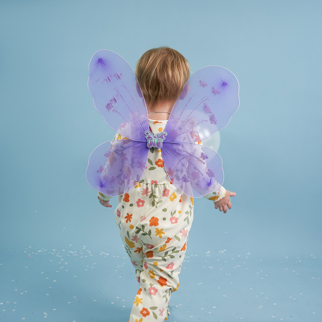 Крылья, Бабочка, Сиреневый, с блестками, 48*37 см, 1 шт. 