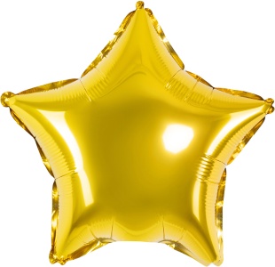 Шар с клапаном (10''/25 см) Мини-звезда, Золото, Металлик, 1 шт.