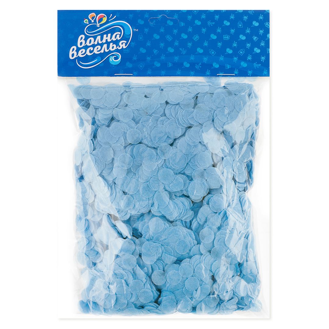 Конфетти тишью Круг, Голубой, 1 см, 50 г.