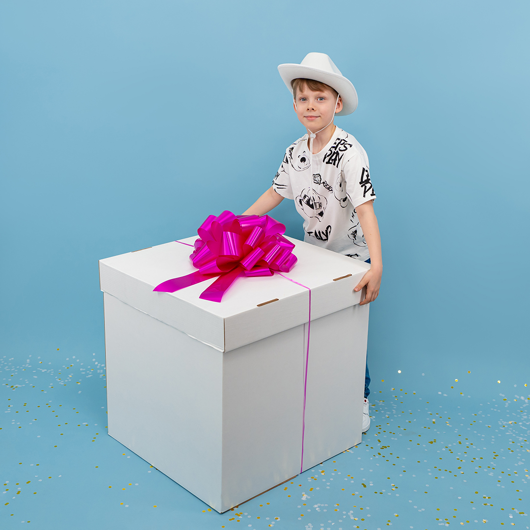 Бант Шар, Фуксия, Лаковый, 36 см, 1 шт. в упак. 