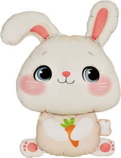 Шар (36''/91 см) Фигура, Зайка с морковкой, 1 шт. в уп.