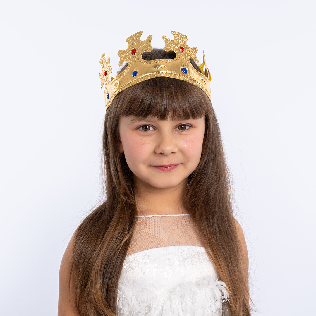 Корона тканевая, Монарх, Золото, 1 шт. 