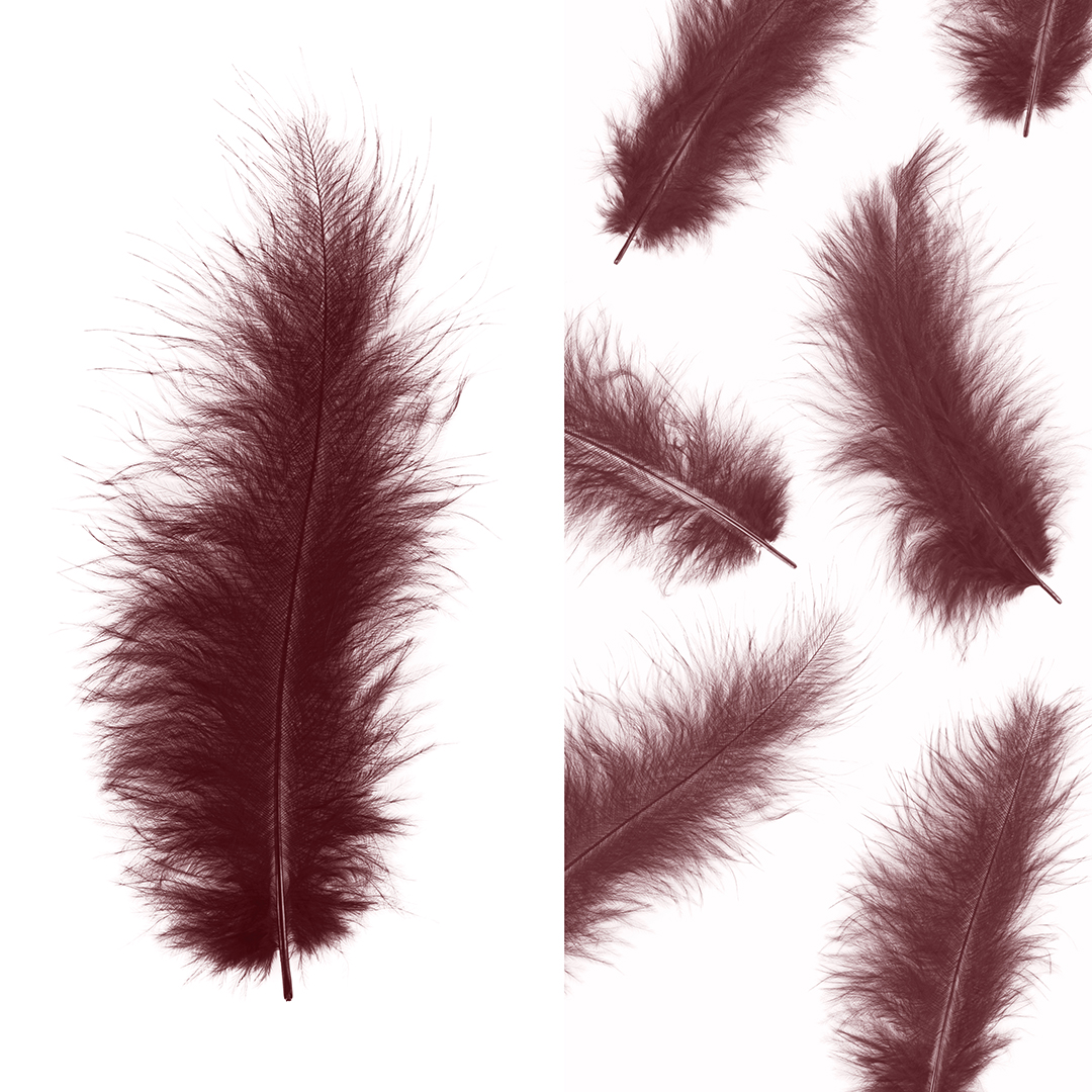 Перья, Премиум, Бургундия, 12-15 см, 30 шт.