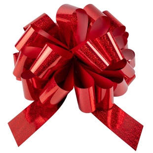 Бант Шар, Красный, Голография, 36 см, 1 шт. в упак. 