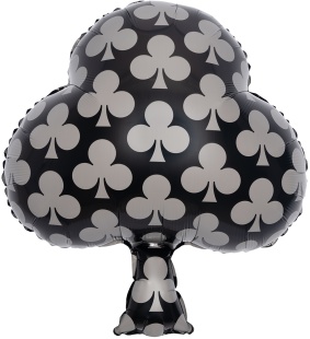 Шар (26''/66 см) Фигура, Покер, Карточная масть: Трефы, Черный, 1 шт. в уп.