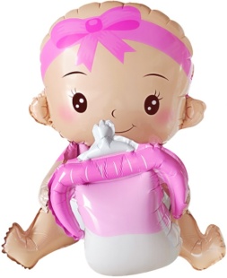 Шар (20''/51 см) Фигура 3D, Малышка Девочка, 1 шт. в уп.