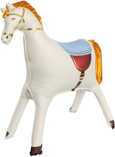 Шар (35''/89 см) Фигура 3D, Лошадка, Бежевый, Сатин, 1 шт. в уп.