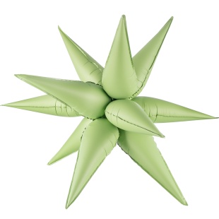 Шар 3D (26''/66 см) Звезда, Составная, Светло-зеленый, Сатин, 1 шт. в уп.