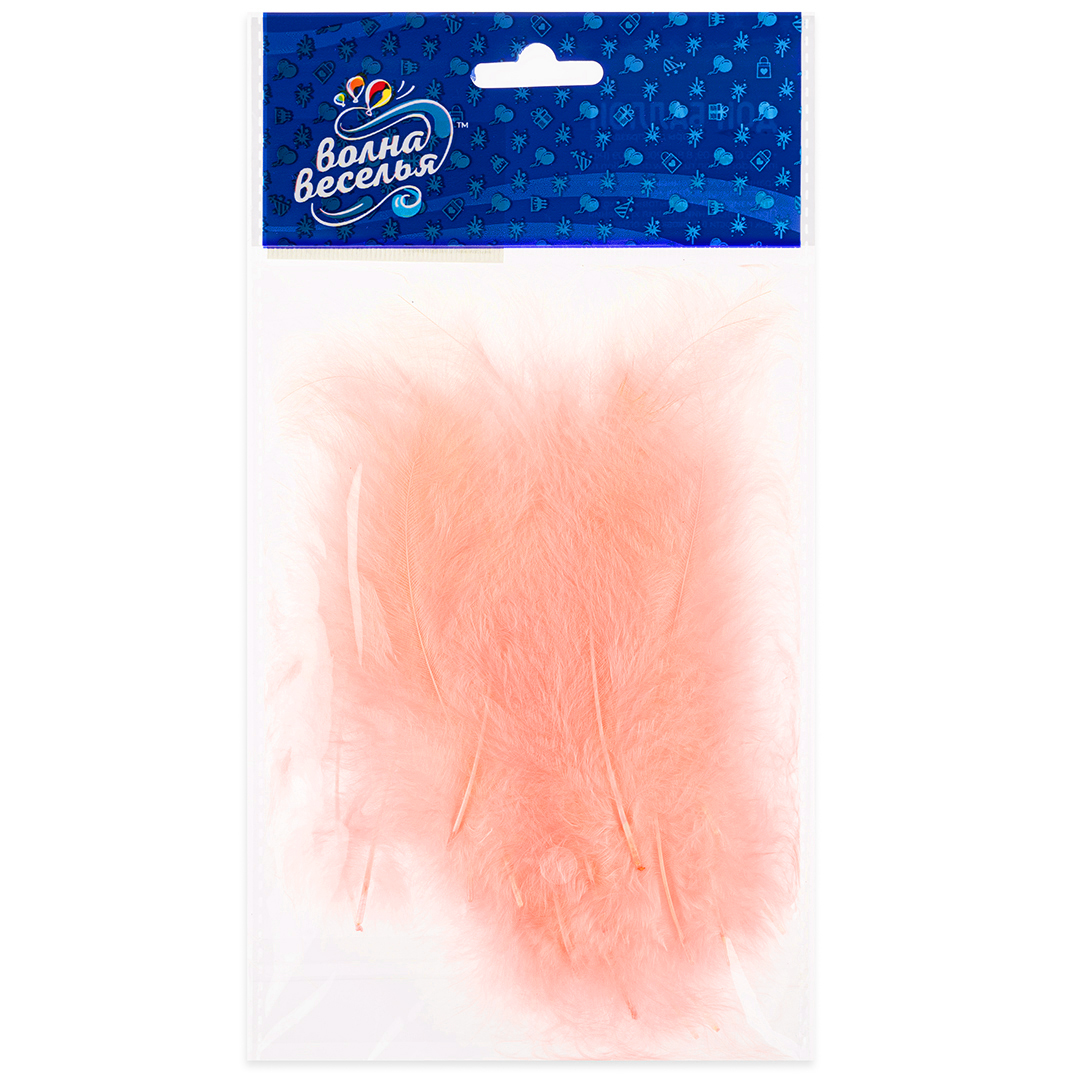 Перья, Премиум, Нежно-розовый, 12-15 см, 30 шт.