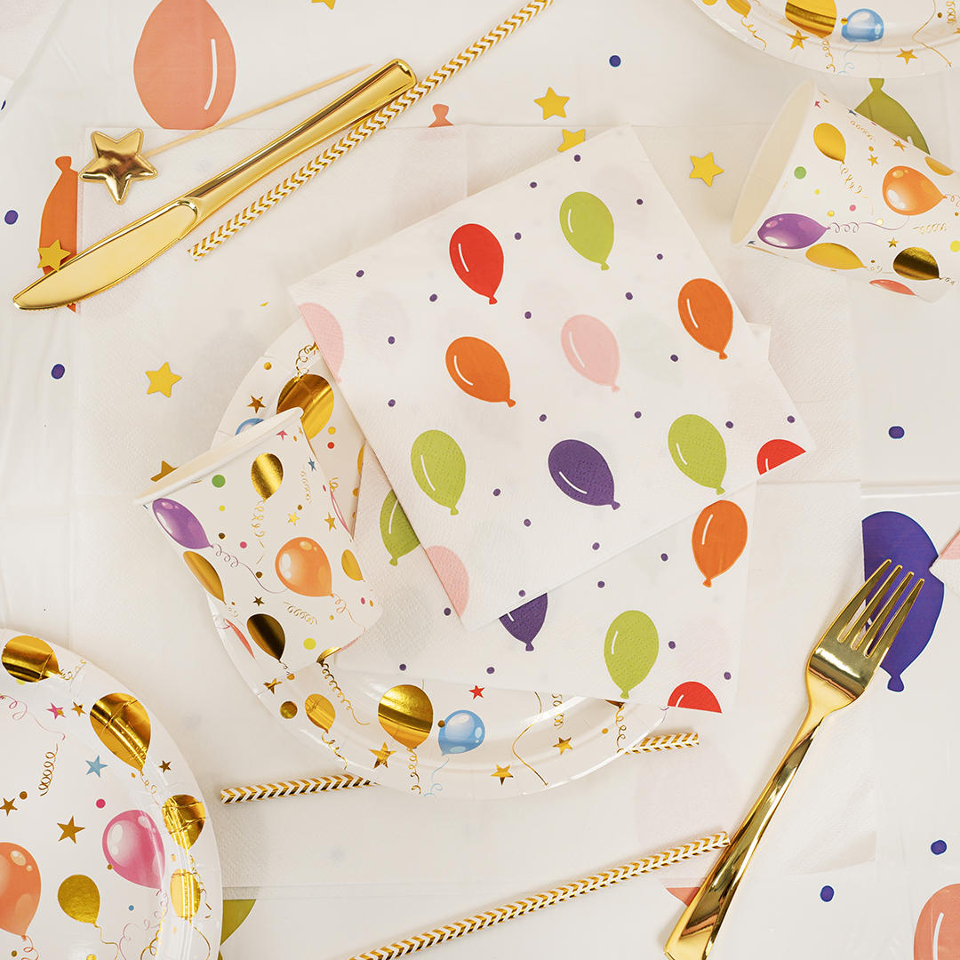 Стаканы (250 мл) Воздушные шарики, Разноцветный, Металлик, 6 шт.