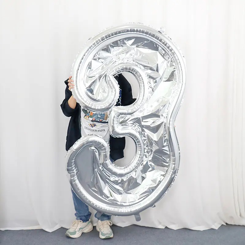 Шар (65''/165 см) Цифра, 3 Каркасная, 1 шт. в уп.