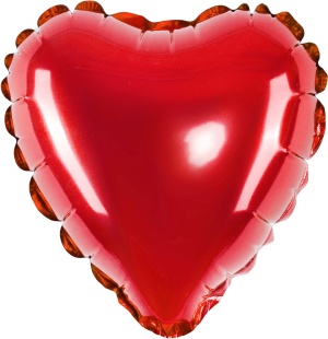 Шар с клапаном (5''/13 см) Микро-сердце, Красный, Металлик, 1 шт.