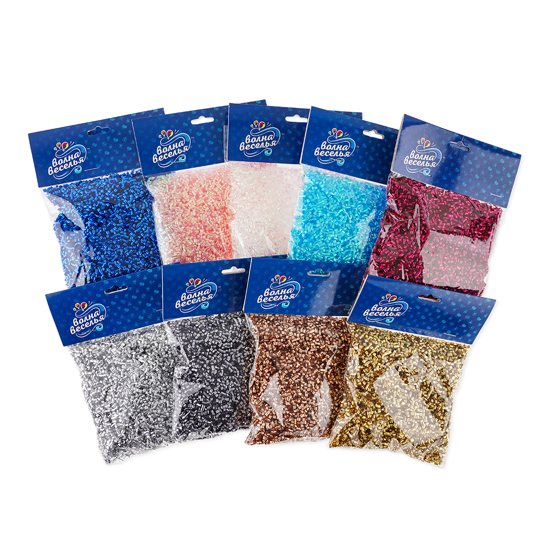 Конфетти фольга Цилиндр, Стальной, Металлик, 0,2 см, 20 г.