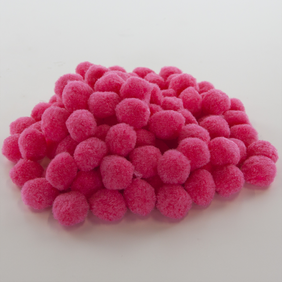 Декоративное украшение Помпончики, 2,5 см. Фуксия, 100 шт.
