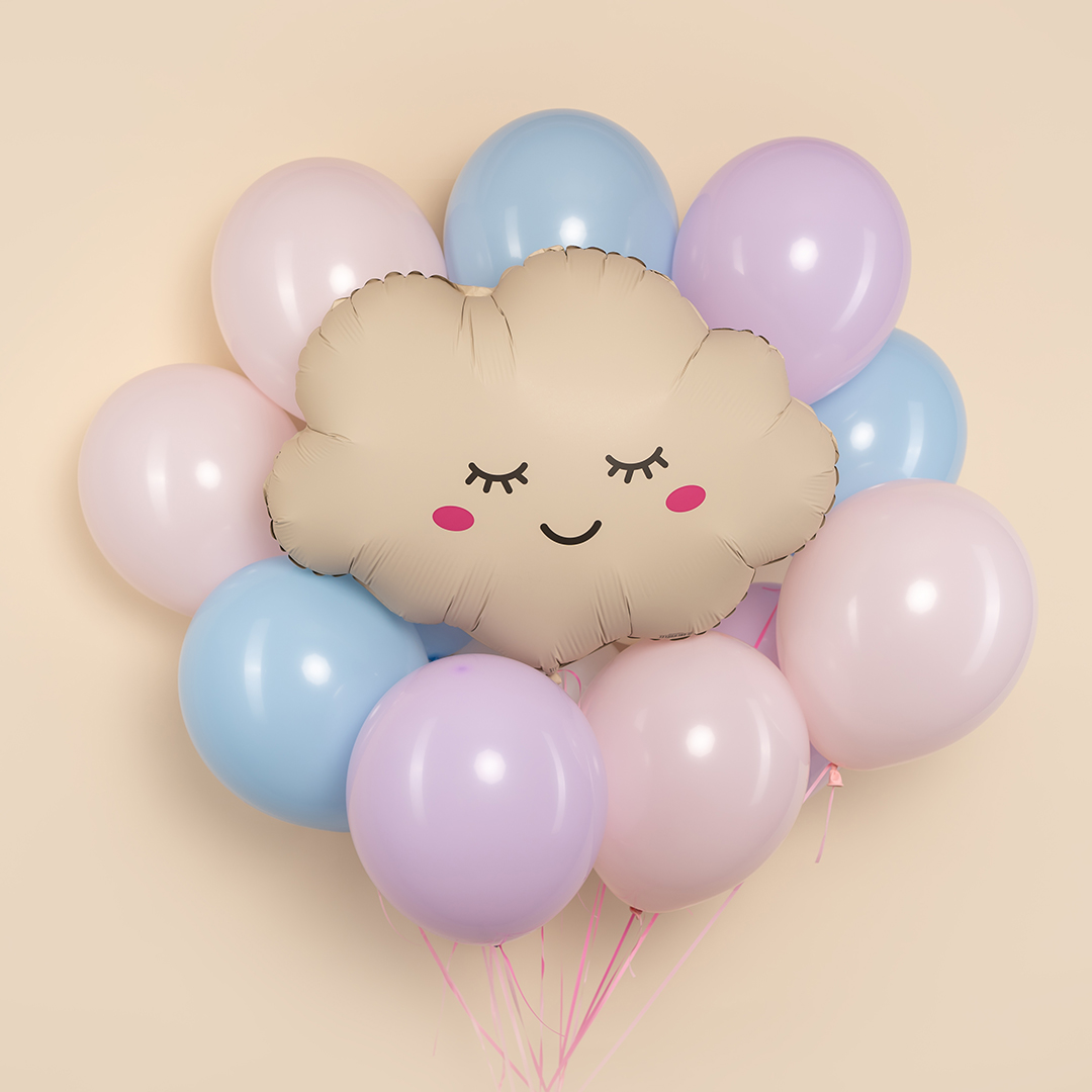 Шар (27''/69 см) Фигура, Облако, Кремовый, Матовый, 1 шт.