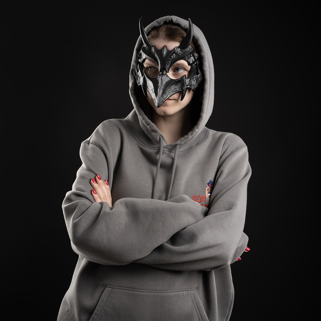 Карнавальная маска, Костяной демон, Черный, 18*20 см, 1 шт. 