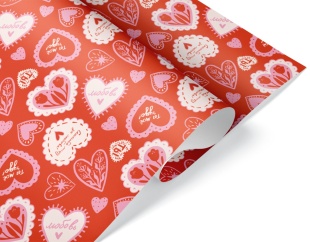 Упаковочная бумага 80гр (0,7*1 м) О любви ..., 10 шт.