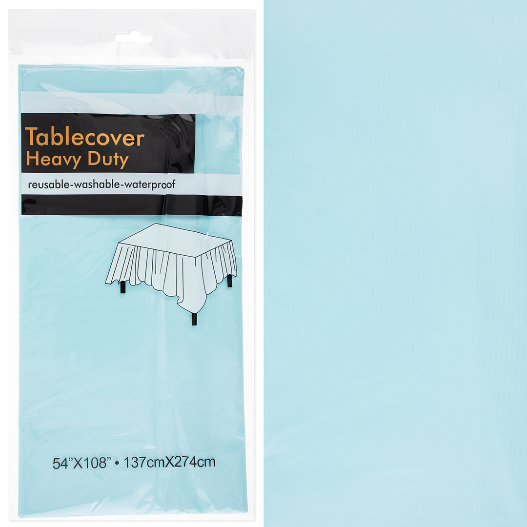 Скатерть одноразовая, Мастхэв, Светло-голубой, 137*274 см, 1 шт.