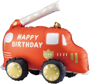 Шар (26''/66 см) Фигура 3D, Пожарная машина, Сатин, 1 шт. в уп.