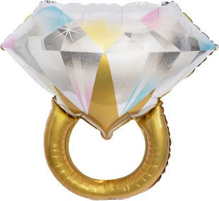 Шар (27''/69 см) Фигура, Кольцо с бриллиантом, Золото, 1 шт. в уп.