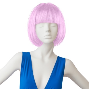 Парик карнавальный, 110 гр, Каре, Светло-сиреневый, 1 шт. в упак. 