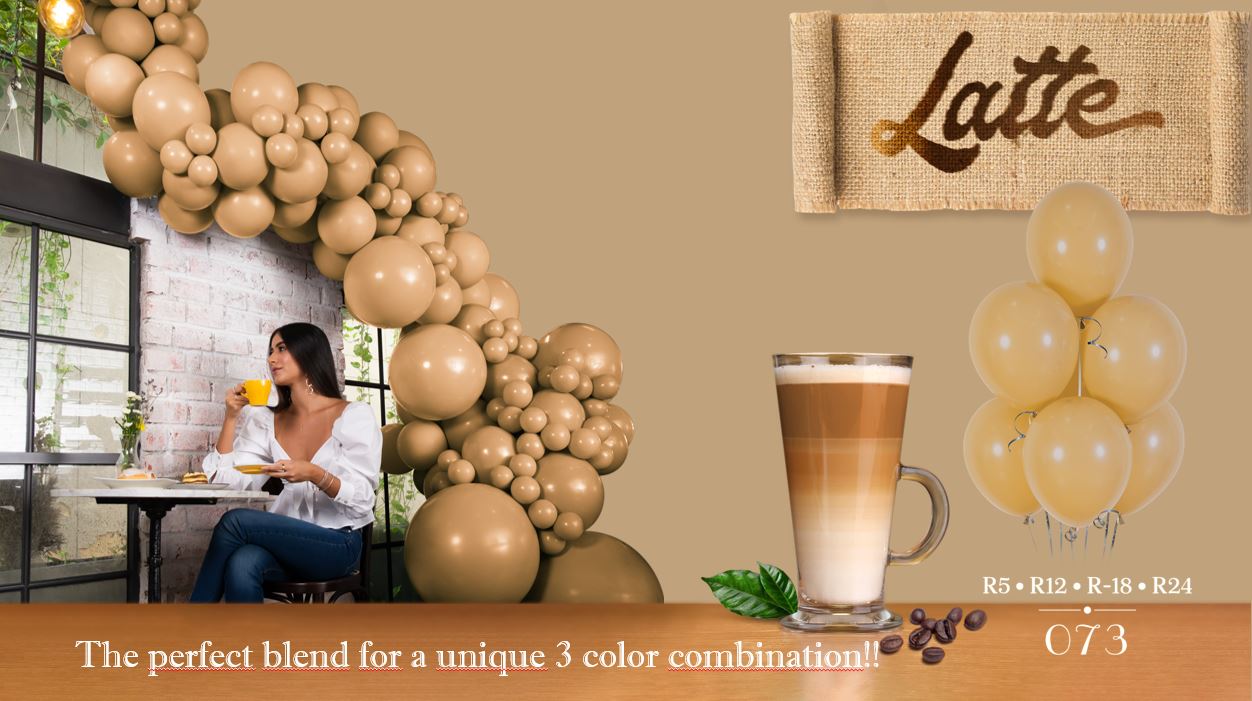 Шар (12''/30 см), Кофе Латте (073), пастель, 12 шт.