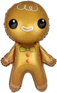 Шар (13''/33 см) Мини-фигура, Пряничный человечек, 1 шт.