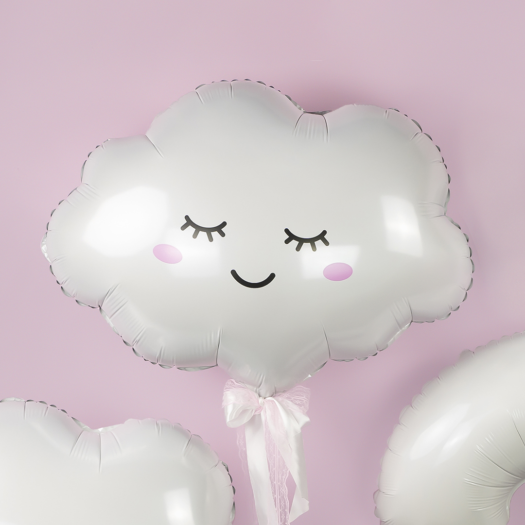 Шар (27''/69 см) Фигура, Облако, Белый, 1 шт.