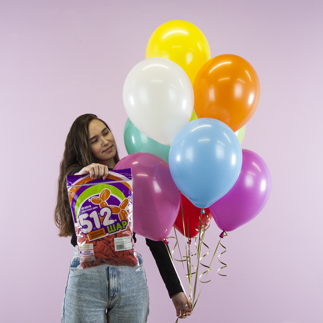 Шар (12''/30 см), Голубой, пастель, 100 шт.