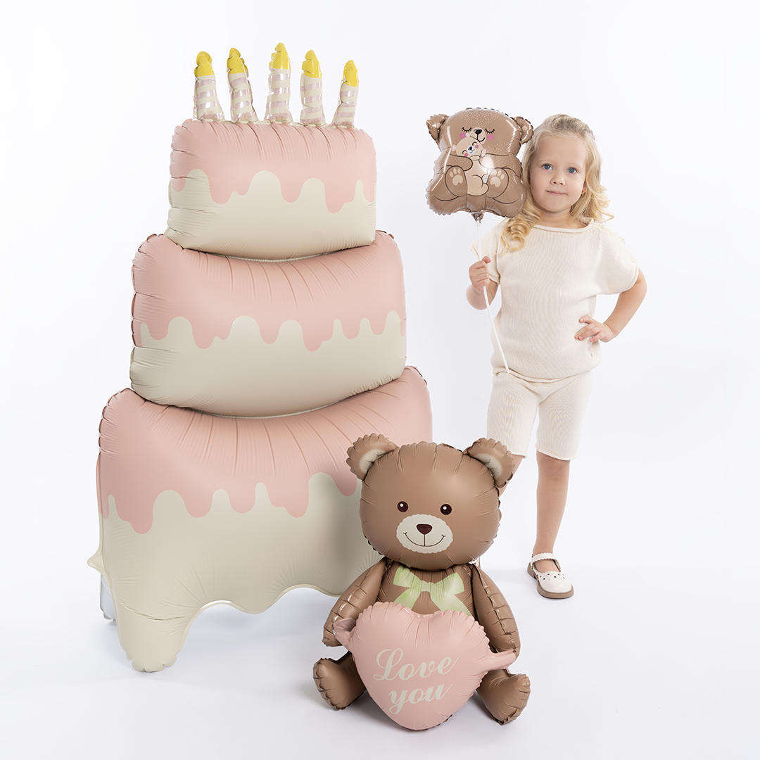 Шар с клапаном (15''/38 см) Мини-фигура, Мама медведица, 5 шт. в уп.