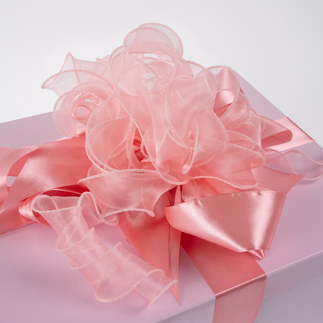 Лента атласная (5 см*22,85 м) Розовое Золото, 1 шт.