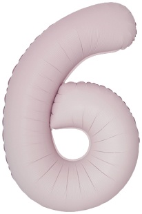 Шар (40''/102 см) Цифра, 6 Slim, Пыльная роза, Сатин, 1 шт. в уп.