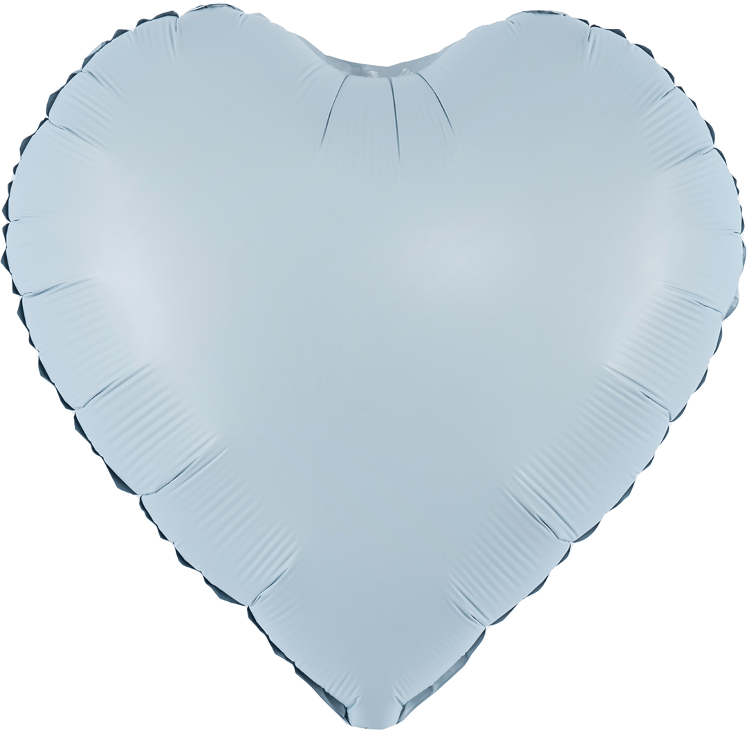 Шар (18''/46 см) Сердце, Голубой, Сатин, 1 шт.