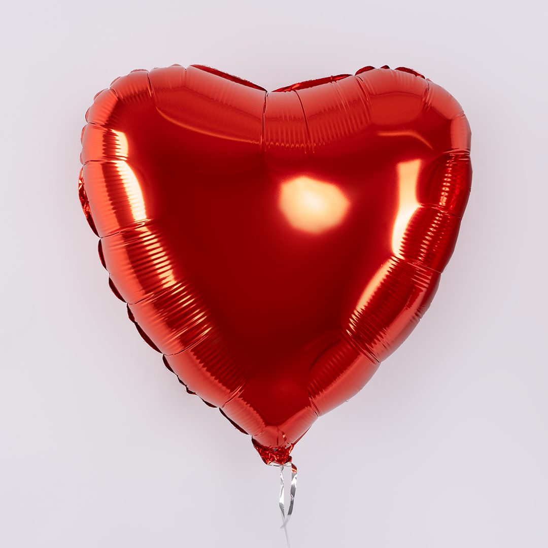 Шар (18''/46 см) Сердце, Красный, 1 шт.