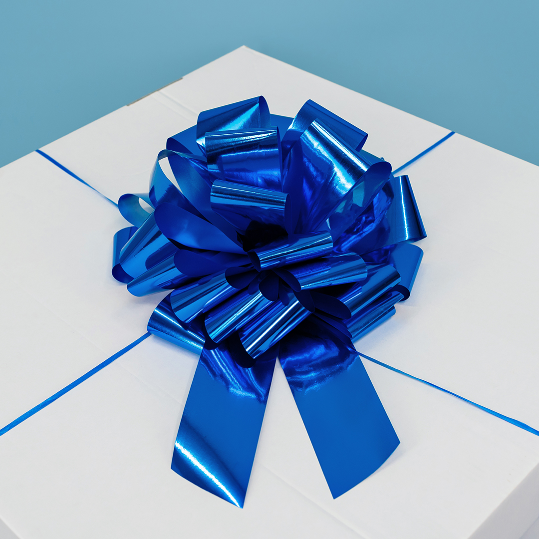 Бант Шар, Синий, Металлик, 36 см, 1 шт. в упак. 