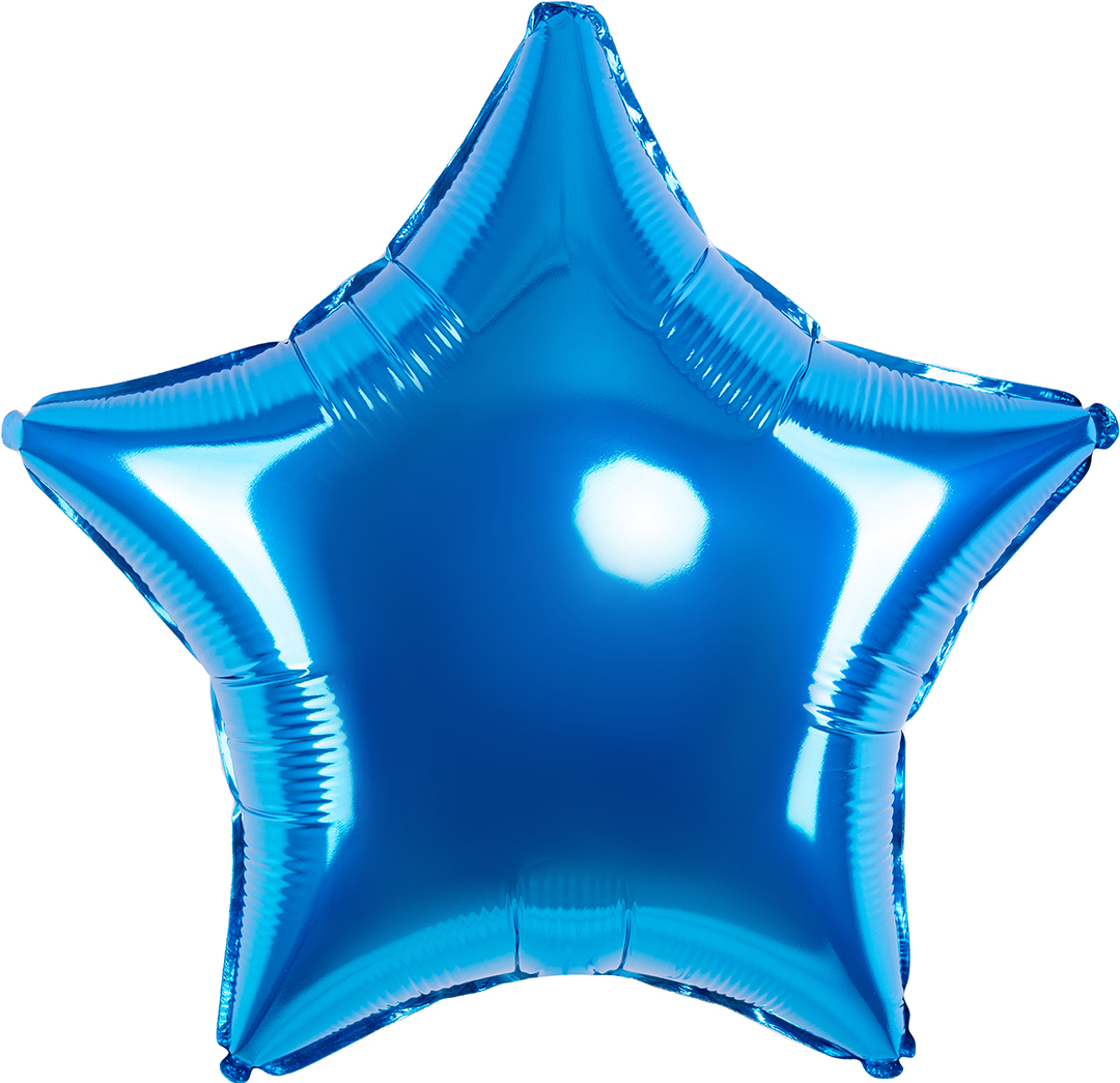 Шар (4''/10 см) Микро-звезда, Синий, 1 шт.