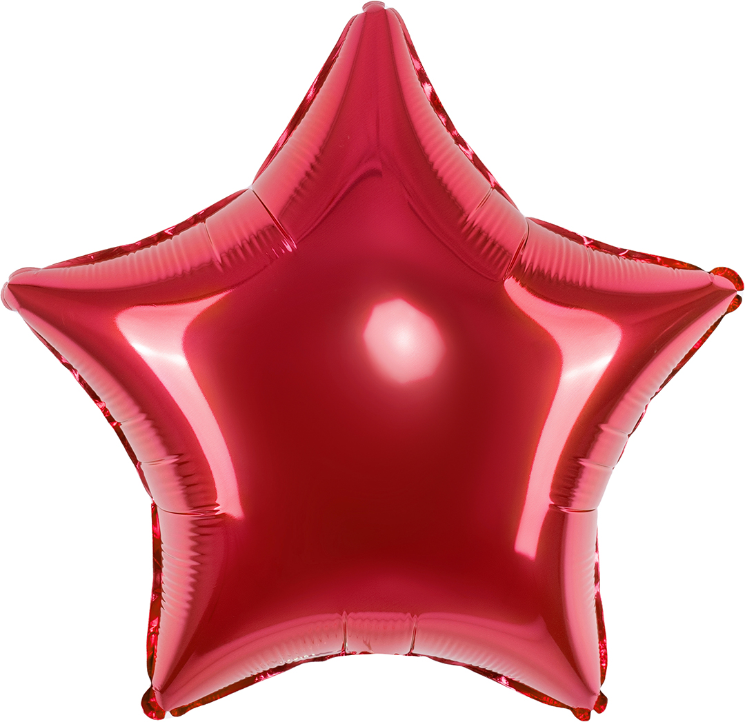 Шар (32''/81 см) Звезда, Красный, 1 шт.