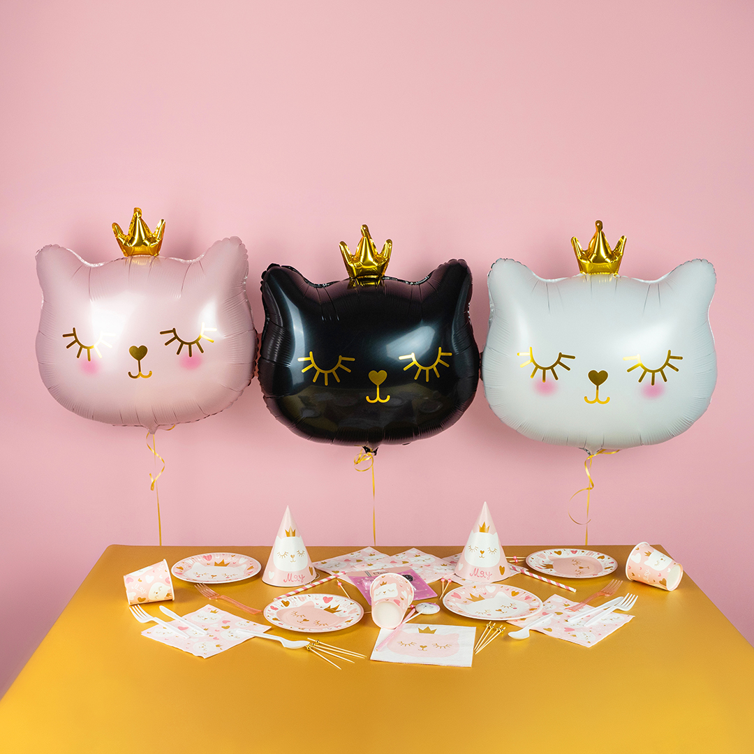 Шар (29''/74 см) Фигура, Котенок Принцесса, Черный, 1 шт.