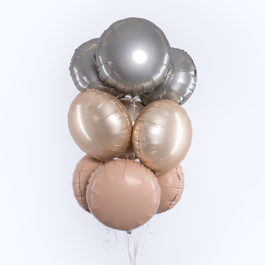 Шар (18''/46 см) Круг, Лунное Серебро, Матовый, 1 шт.